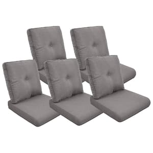 ArcoBay 22 in. x 25 in. x 4 in. 10-Piece Deep Seating Outdoor Lounge Chair Replacement Cushion Set in Gray