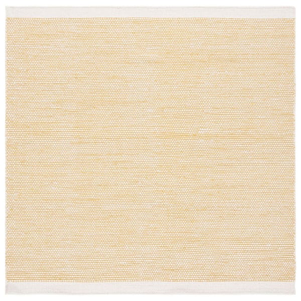 Natura 6 ft. x 6 ft. Yellow/Ivory Border Two-Toned Square Area Rug