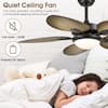 Kviflon 44 in. Black Retro Ceiling Fan with LED & Remote
