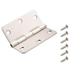 3 in. x 1/4 in. Radius Satin Nickel Door Hinge