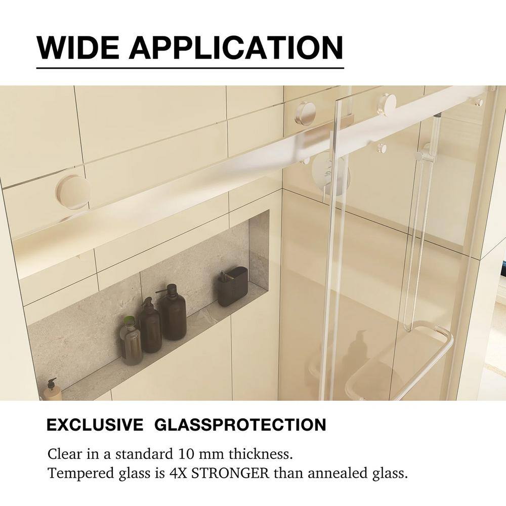 Matte Black Frameless Sliding Shower Door with Clear Glass