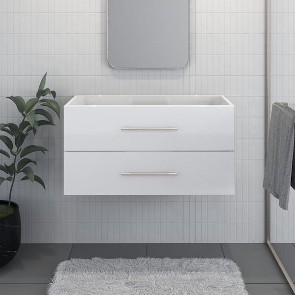 VOLPA USA AMERICAN CRAFTED VANITIES Napa 36 in. W x 18 in. D Bath Vanity Cabinet Only in Glossy White