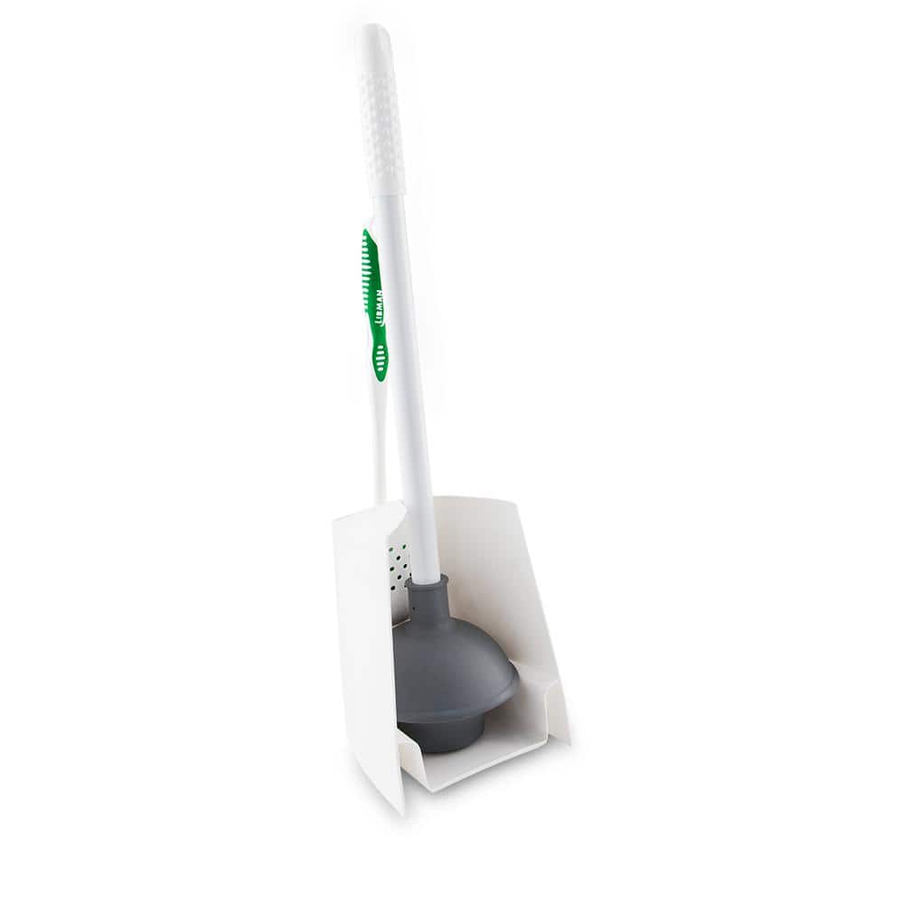 Libman Green and White Polypropylene Toilet Brush and Plunger Set