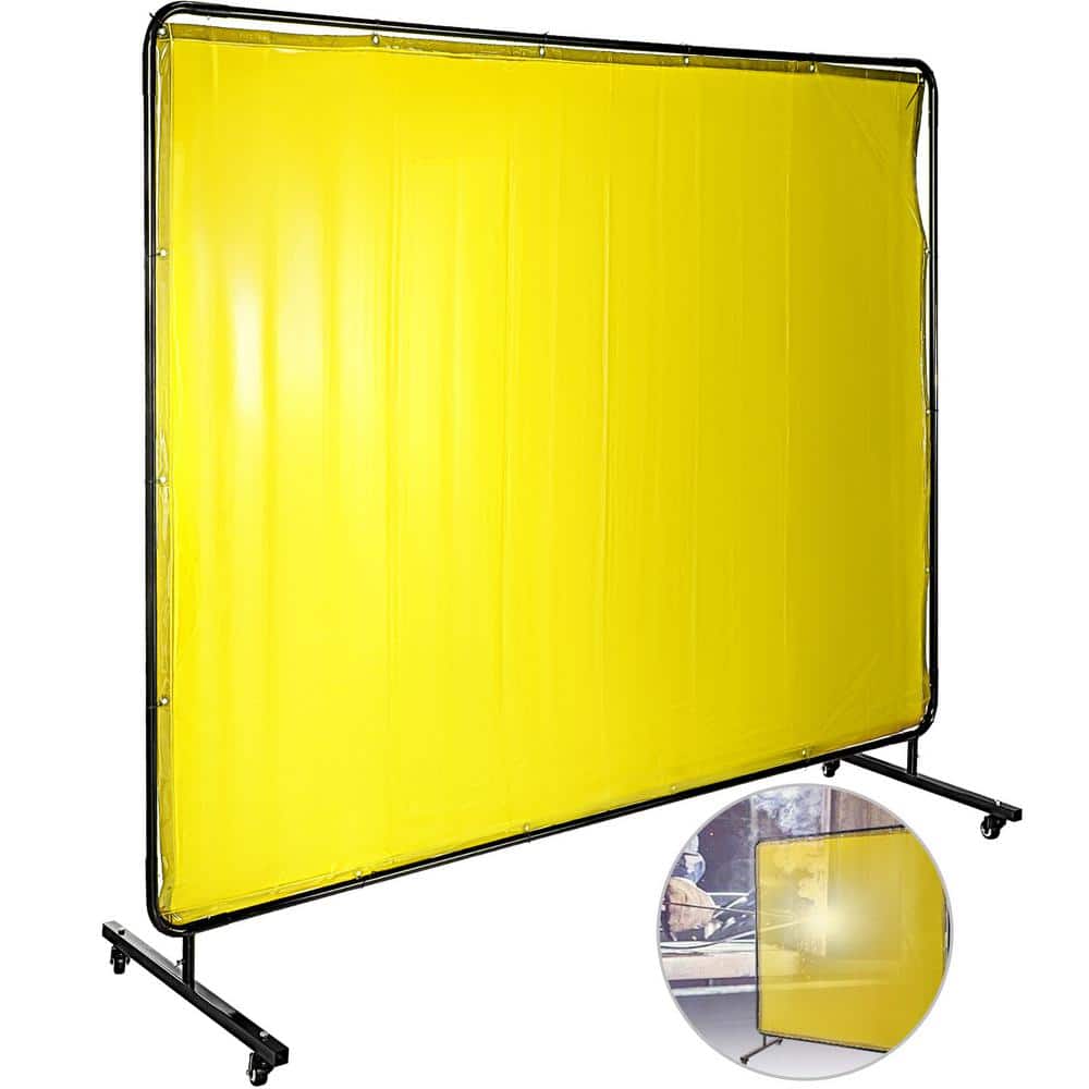 Vevor 8 Ft X 6 Ft Welding Protection Screen W Frame Welding Curtain W 4 Wheel Flame Resistant
