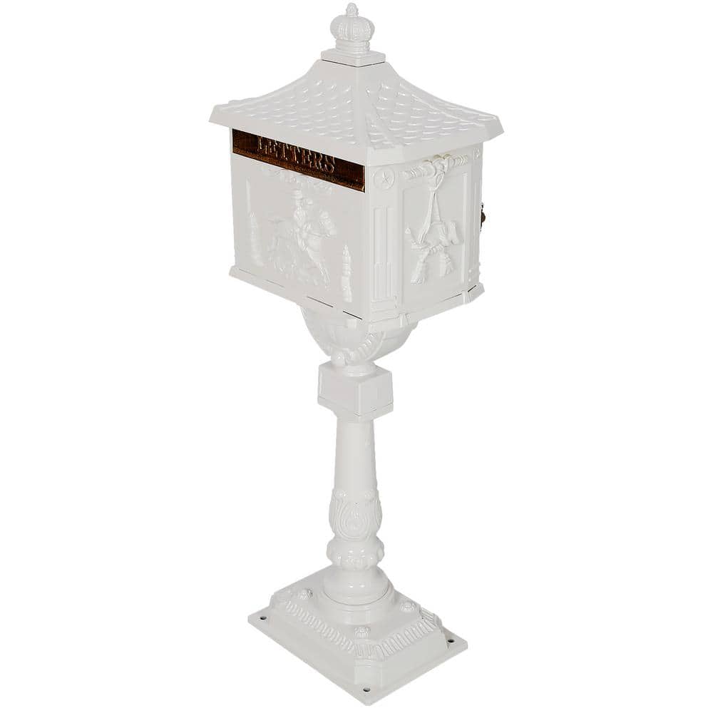 White Cast Aluminum Mail Box, Outdoor Patio Garden Decor Postal Box price history on PriceWatchPro