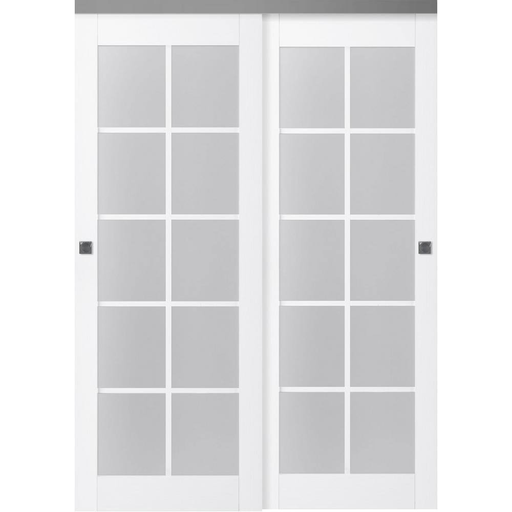 Paola 10-Lite 36 in. x 80 in. Bianco Noble Finished Wood Composite Bypass Sliding Door price history on PriceWatchPro