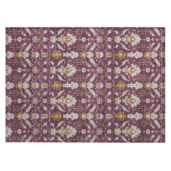 Chantille Machine Washable Indoor/Outdoor Abstract ACN2857 Eggplant 2 ft. x 3 ft. Accent Rug