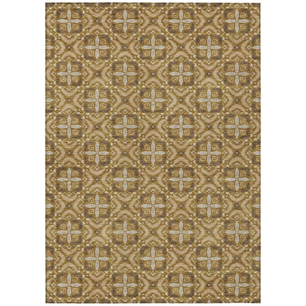 Chantille Machine Washable Indoor/Outdoor Abstract ACN2924 Walnut 10 ft. x 14 ft. Area Rug