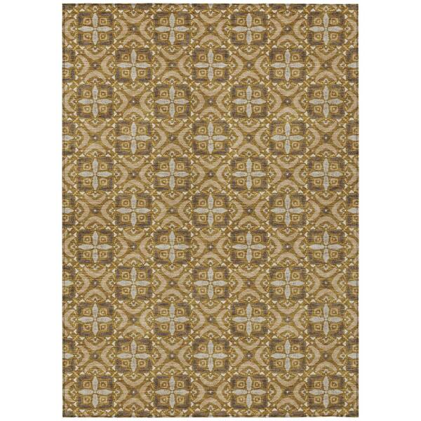 Chantille Machine Washable Indoor/Outdoor Abstract ACN2924 Walnut 5 ft. x 7 ft. 6 in. Area Rug