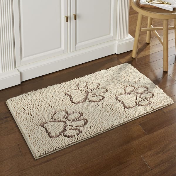 Comfy Pooch Clean Paw Beige/Brown 21 in. x 30 in. Door Mat For Pets