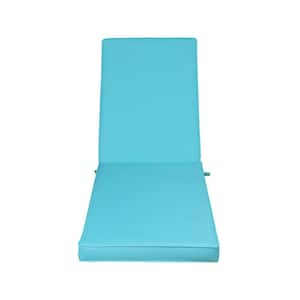 1-Piece Outdoor Patio Chaise Lounge Chair Cushion Replacement Seat Cushion, Sky Blue