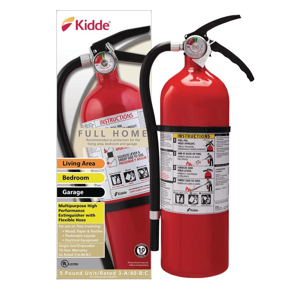 Kidde Full Home Fire Extinguisher With Hose, Easy Mount Bracket & Strap ...