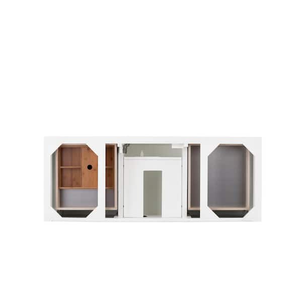 James Martin Vanities Palisades 59 in. W x 23 in.D x 34 in. H Single Vanity Without Top in Bright White