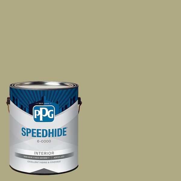 SPEEDHIDE 1 gal. PPG1113-4 Green Gray Mist Satin Interior Paint