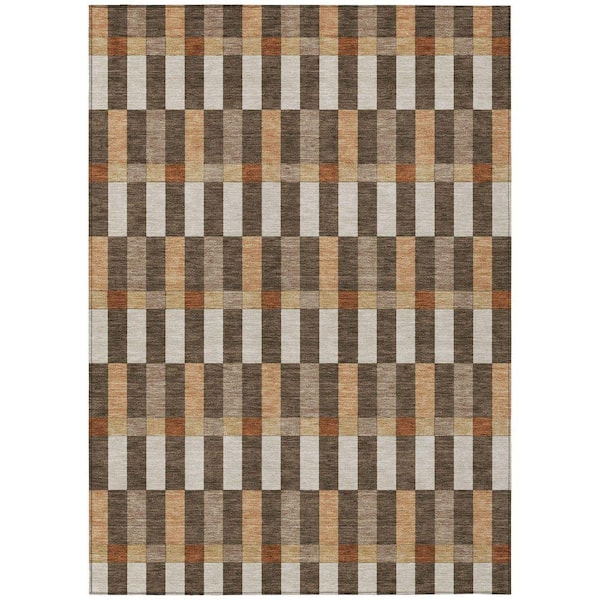 Chantille Machine Washable Indoor/Outdoor Abstract ACN2548 Chocolate 3 ft. x 5 ft. Area Rug
