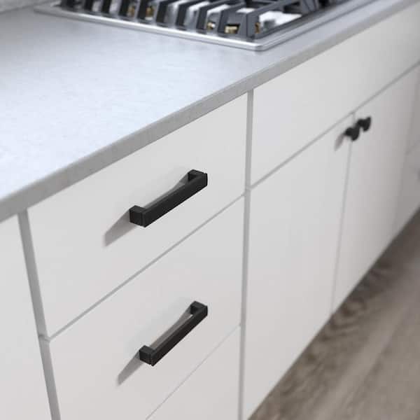 Simply Geometric 5-1/16 in. (128 mm) Modern Matte Black Cabinet Drawer Pull