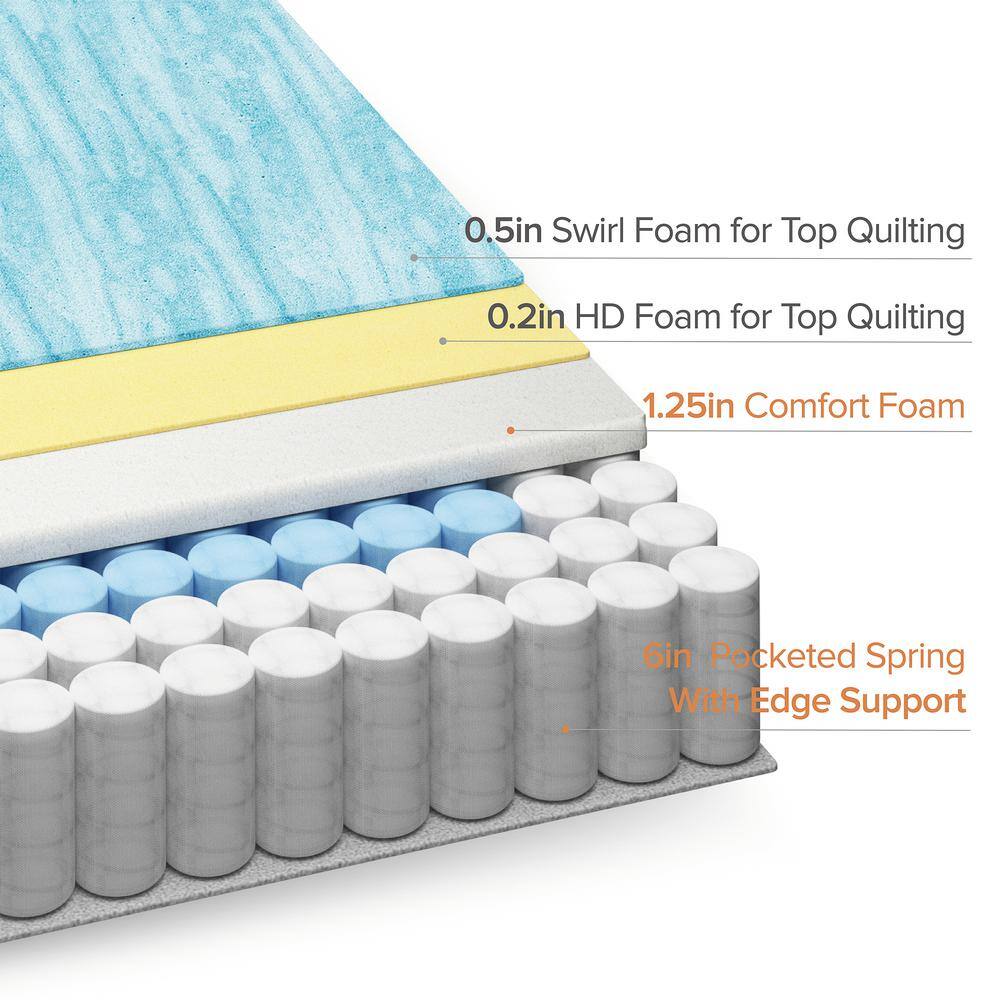 Queen Size Cooling Gel Memory Foam Hybrid Mattress