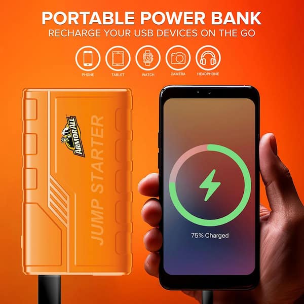 Armor All Emergency Jump Starter Power Bank Kit 800A 7200Mah Car
