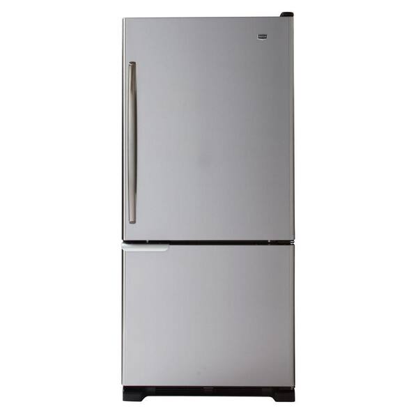 Maytag 30 in. W 18.5 cu. ft. Bottom Freezer Refrigerator in Stainless Steel-DISCONTINUED