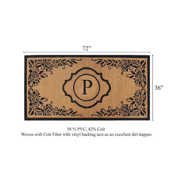 Abrilina X-Large Monogrammed Doormat 36 X 72 – DelaraHome