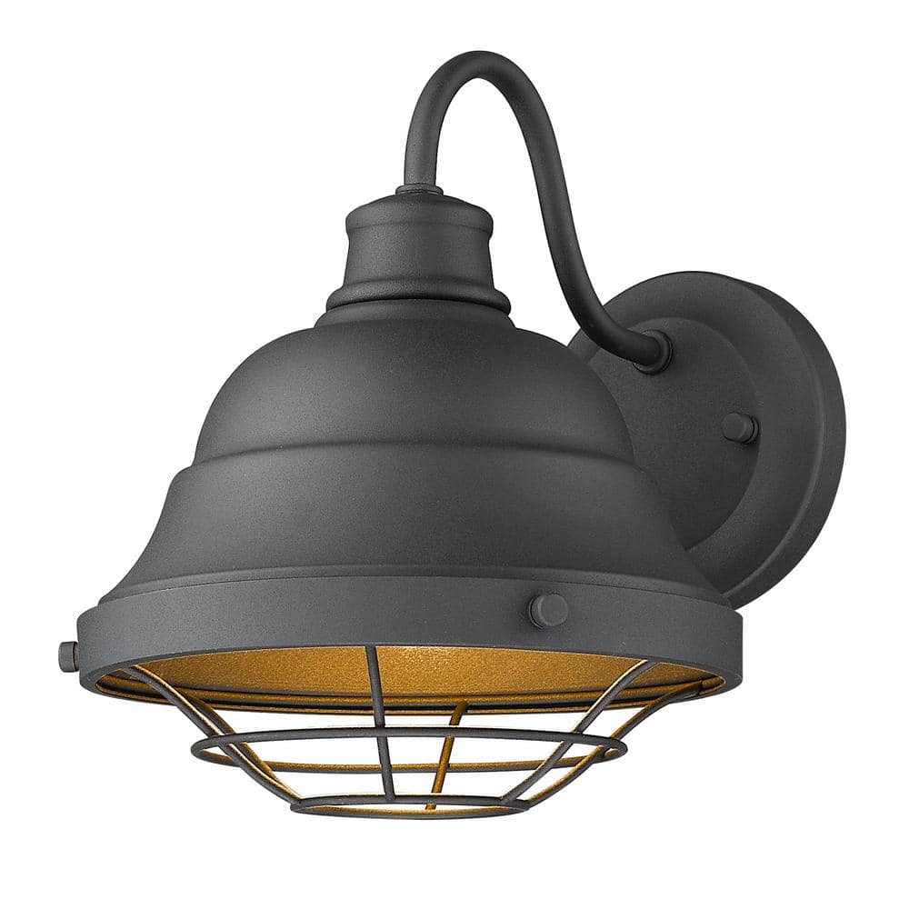 Black and Gold Dimmable Industrial Outdoor Wall Sconce