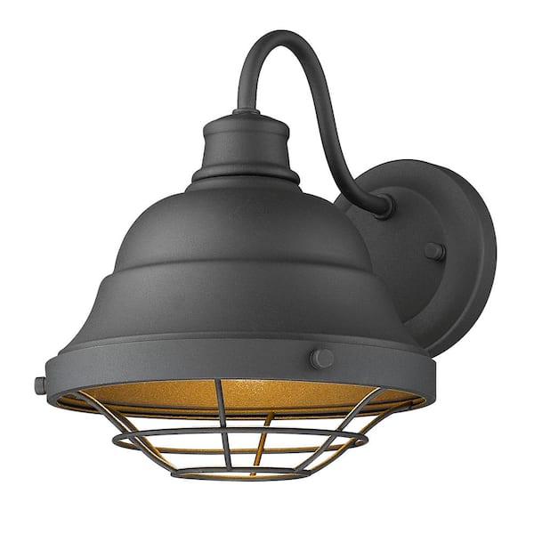 Golden Lighting Bartlett 1-Light Black Outdoor Wall Sconce