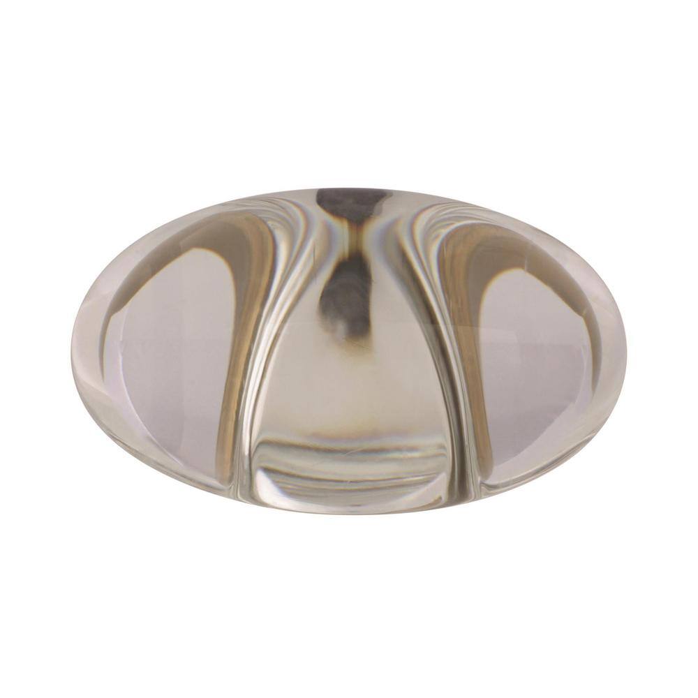 Clear Glass Oval Knob with Golden Champagne Base