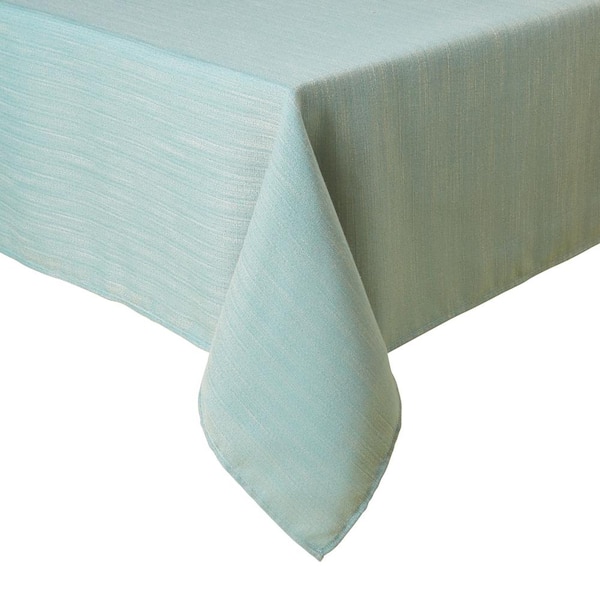 TOWN & COUNTRY LIVING Harper 102 in. W x 60 in. L Green Solid Polyester Tablecloth