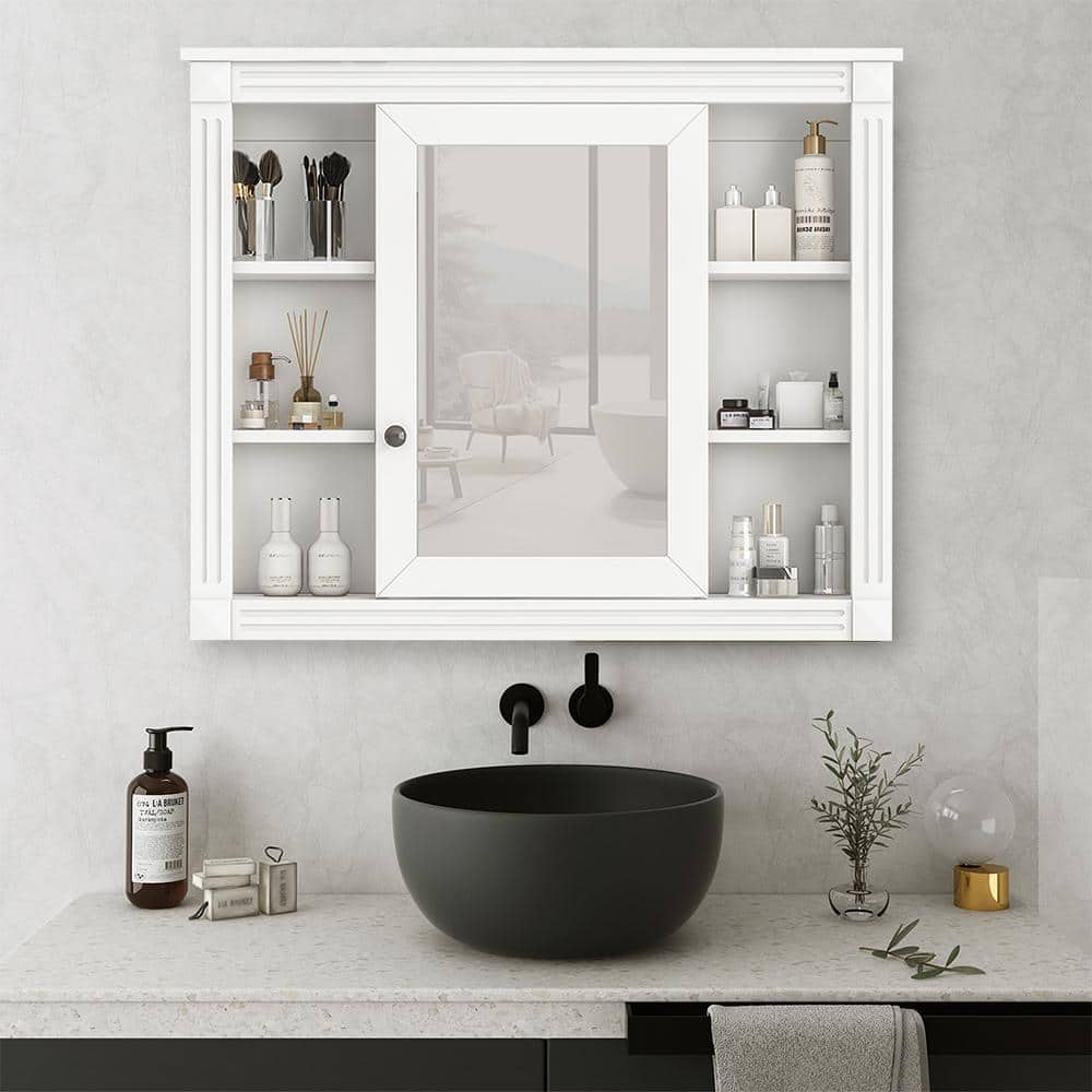 Cesicia White In W X In H Rectangular Bathroom Medicine