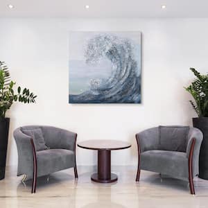 "Crystal Wave" Textured Metallic Hand Painted by Martin Edwards Canvas Wall Art