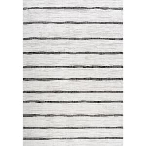 JONATHAN Y Colonia Berber Stripe Black/Ivory 8 ft. x 10 ft. Indoor ...