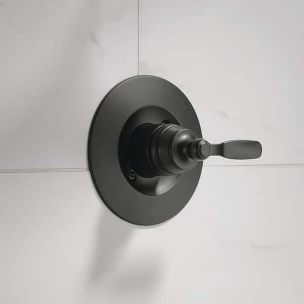 Woodhurst 1-Handle Wall Mount Valve Handle Trim Kit in Matte Black (Valve Not Included)