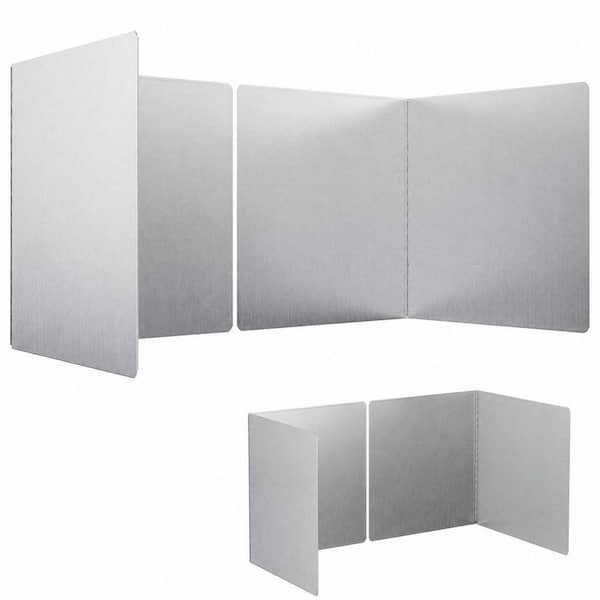 20 in. x 20 in. Foldable Stainless Steel Stove Splash Guard 2 Pack with Edge Guard