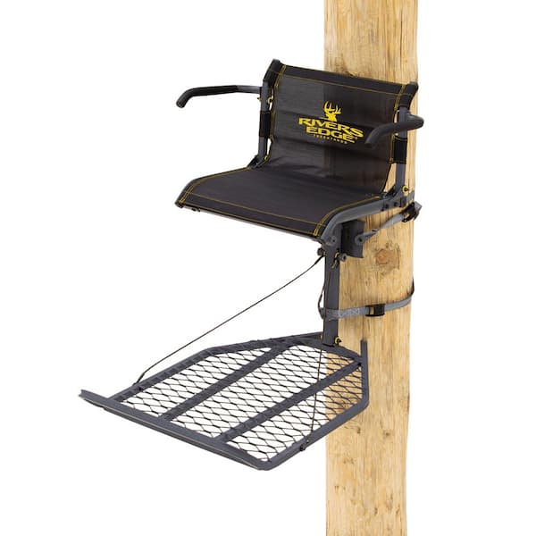 Lounger Lever-Action Hang-On Treestand, Easy to Hang, Seat and Platform Leveling, 24 in. x 36 in. Platform, RE521