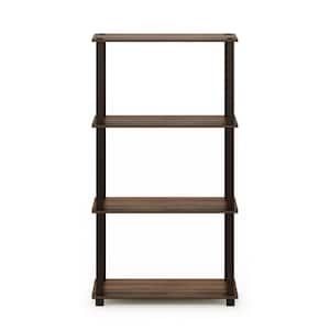 43.25 in. Tall Columbia Walnut/Brown 4-Shelves Etagere Bookcases