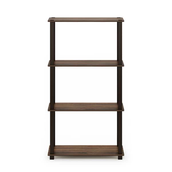 Furinno 43.25 in. Tall Columbia Walnut/Brown 4-Shelves Etagere Bookcases