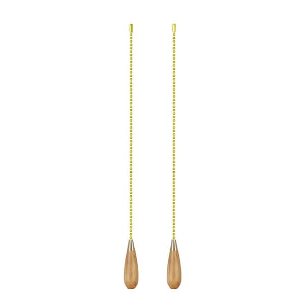 Aspen Creative Corporation 12 in. Natural Wooden Knob Pull Chain (2-Pack)