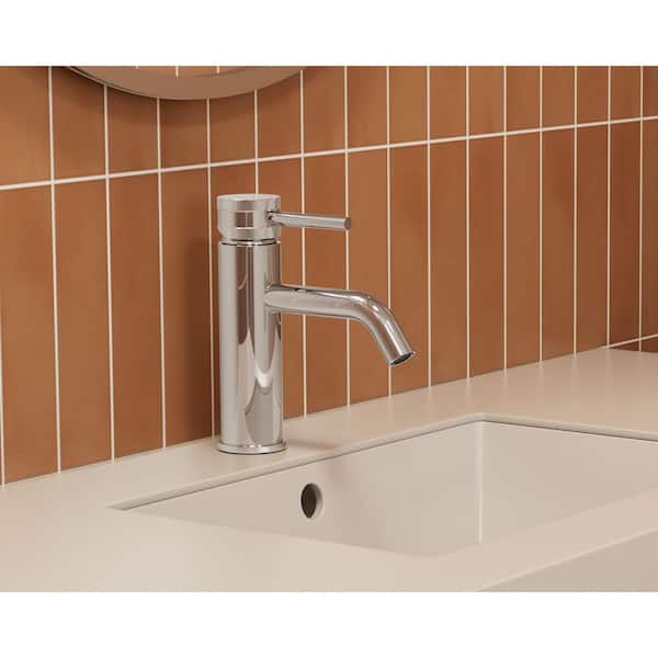 ANGELSEY Single Hole Single Handle Bathroom Faucet with Pop-up Drain in Polished Chrome