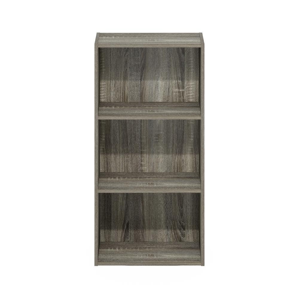 Contemporary French Oak White 3-Tier Open Shelf Bookcase