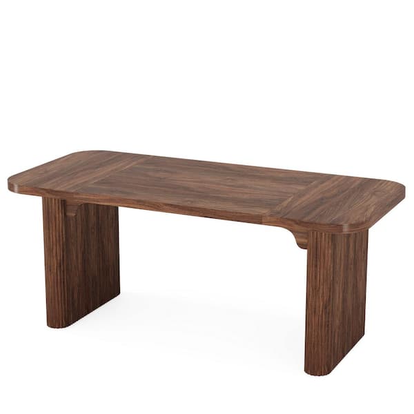 BYBLIGHT Moronia 62 in. Rustic Rectangle Engineered Wood Executive Desk Simple Conference Meeting Table with Column Legs