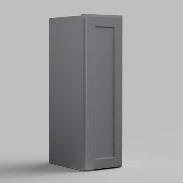 9 in. W x 12 in D x 30 in. H in. Shaker Grey Plywood Ready to Assemble Kitchen Wall Cabinet with Doors and Shelves