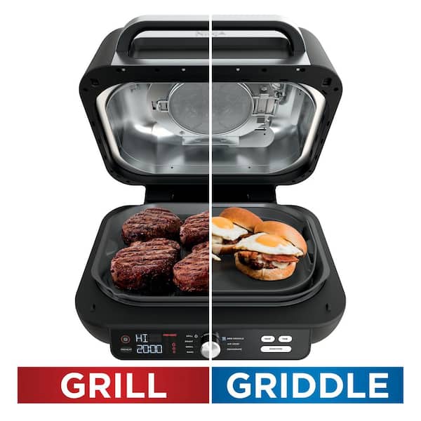 Ninja Sizzle Smokeless Countertop Indoor Grill & Griddle with  Interchangeable Grill and Griddle Plates Gray/Silver GR101 - Best Buy