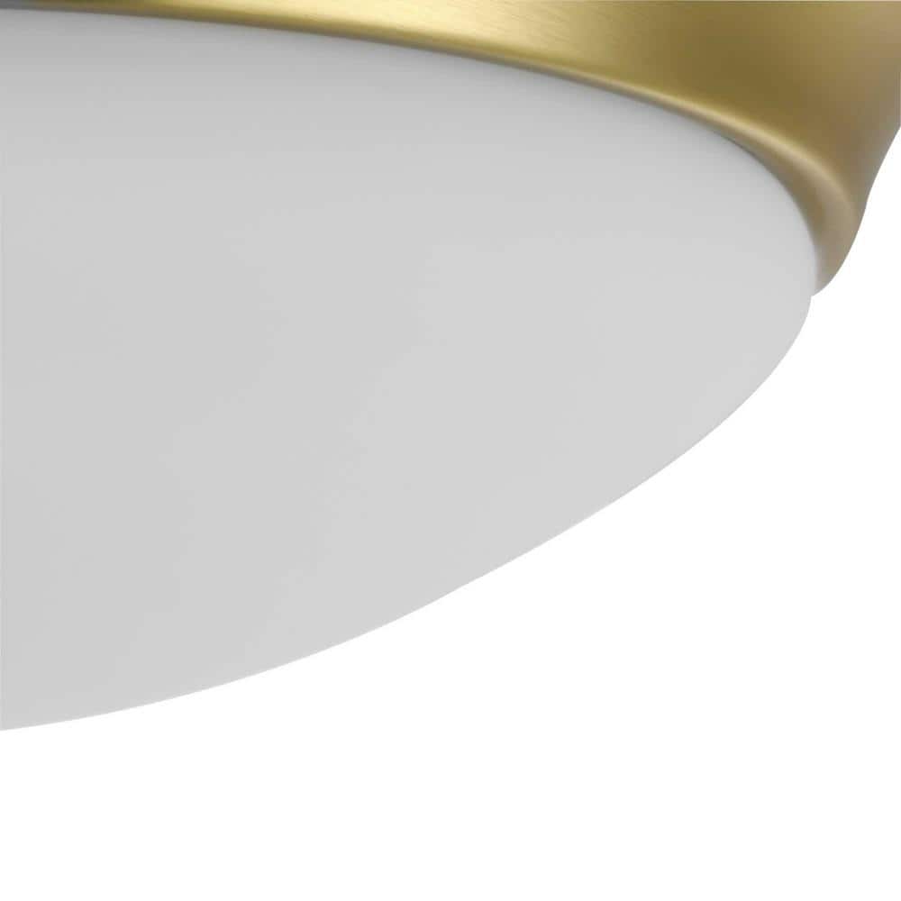 Satin Brass 11.5'' Etched White Glass Transitional Flush Mount