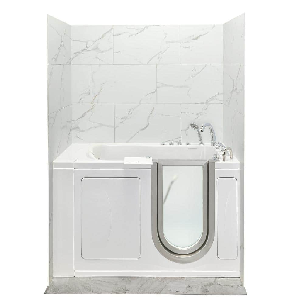 Reviews for Ella Petite 52 in. x 27.5 in. Right Drain WalkIn