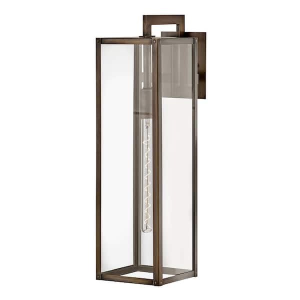 HINKLEY Max 1-Light Burnished Bronze Hardwired Outdoor Wall Lantern Sconce