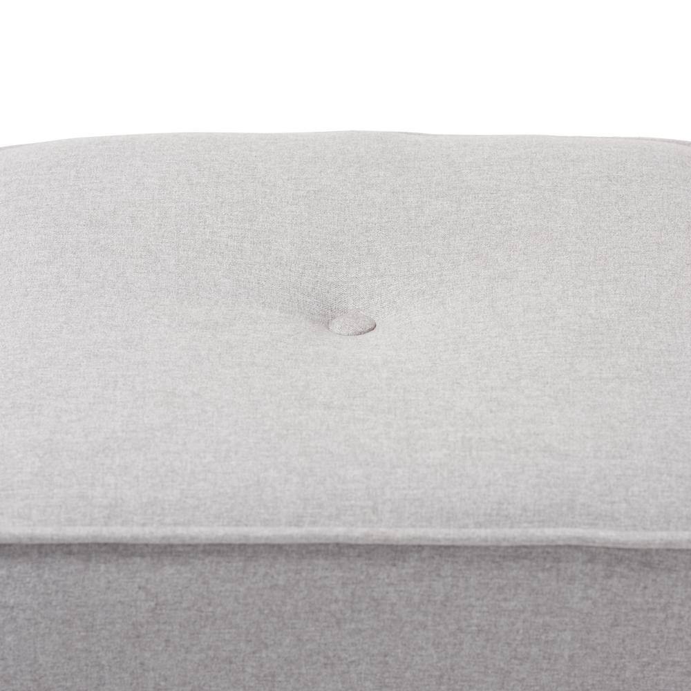 Corinne Light Gray Tufted Fabric Upholstered Ottoman