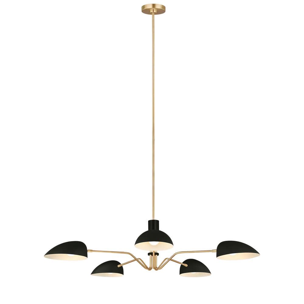 Midnight Black Steel 5-Light Sputnik Chandelier