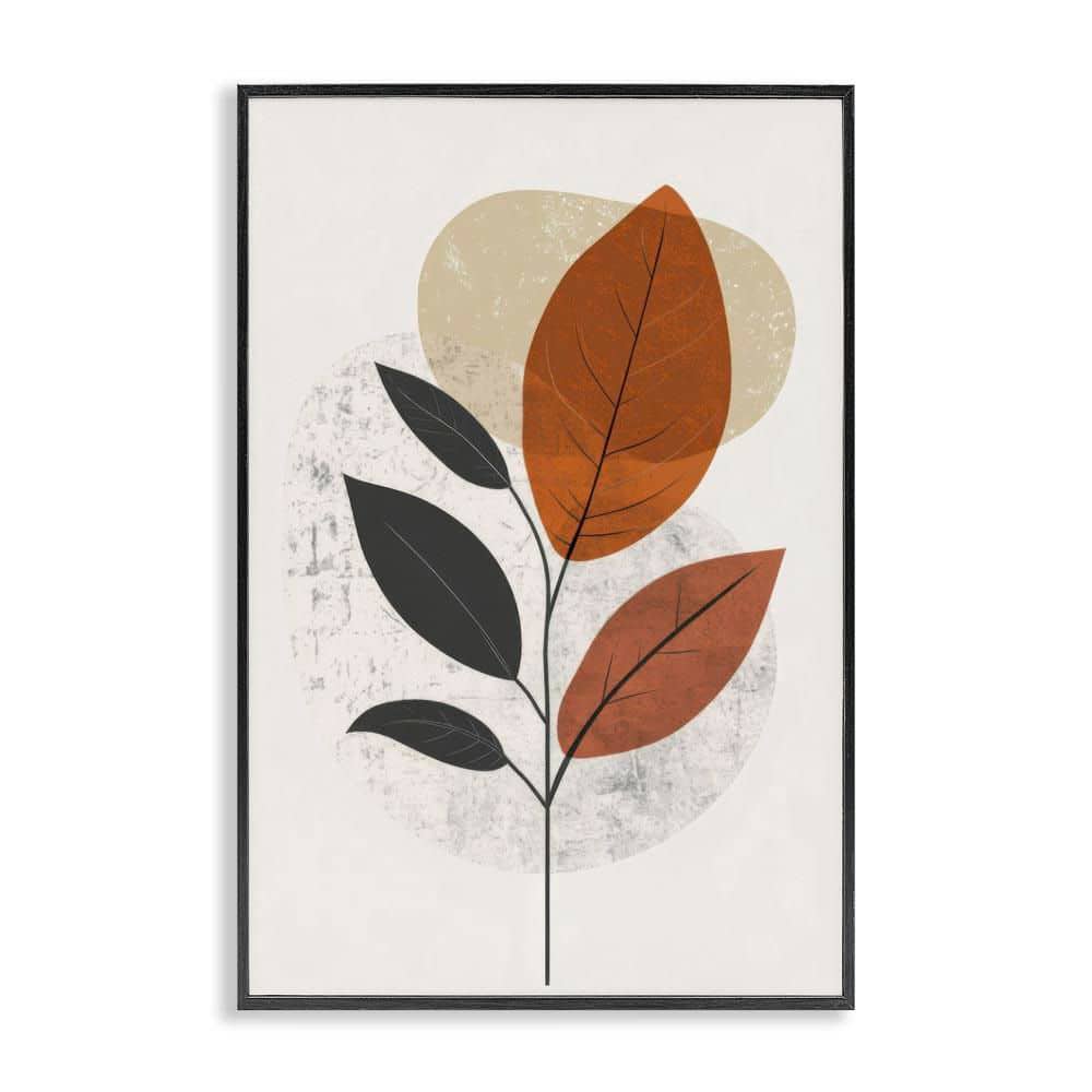 Autumnal Neutral Leaves by LSR Design Studio Black Framed Nature Giclee Art Print 24 in. x 16 in. price history on PriceWatchPro