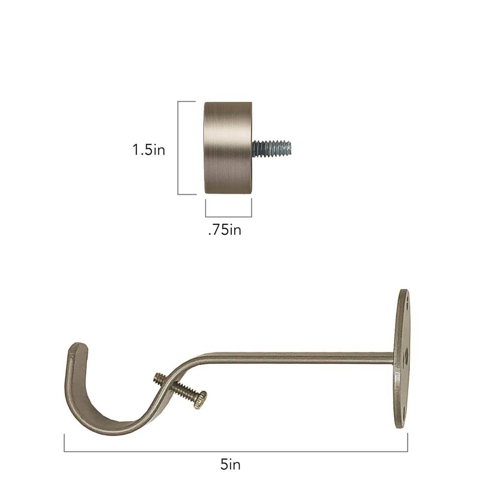 Serena 86-120" Polished Nickel Curtain Rod with Contemporary Cap Finial