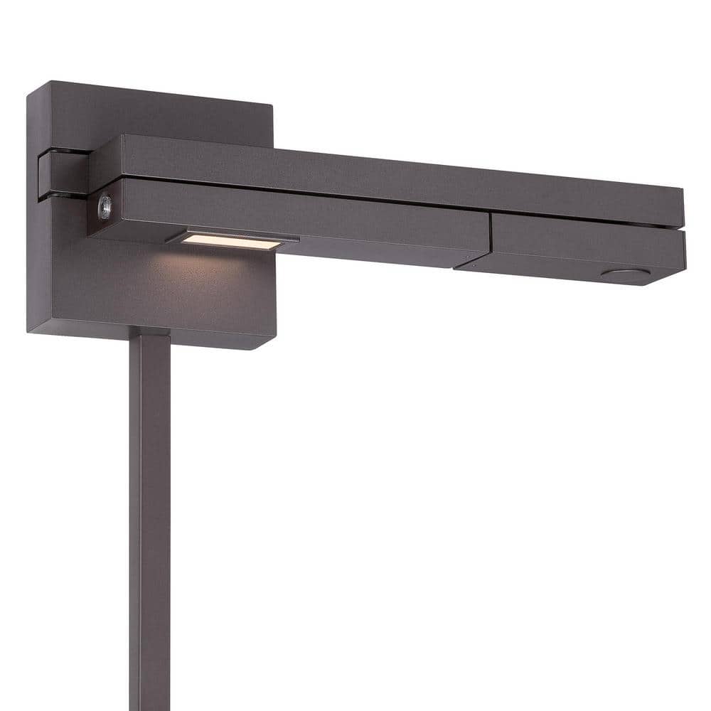 Bronze Finish LED Swing Arm Sconce with Integral Dimmer
